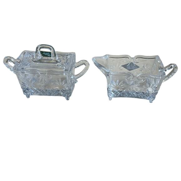 Shannon Crystal by Goldinger Sugar and Creamer Set Baroque Crystal New In Box - Picture 3 of 6
